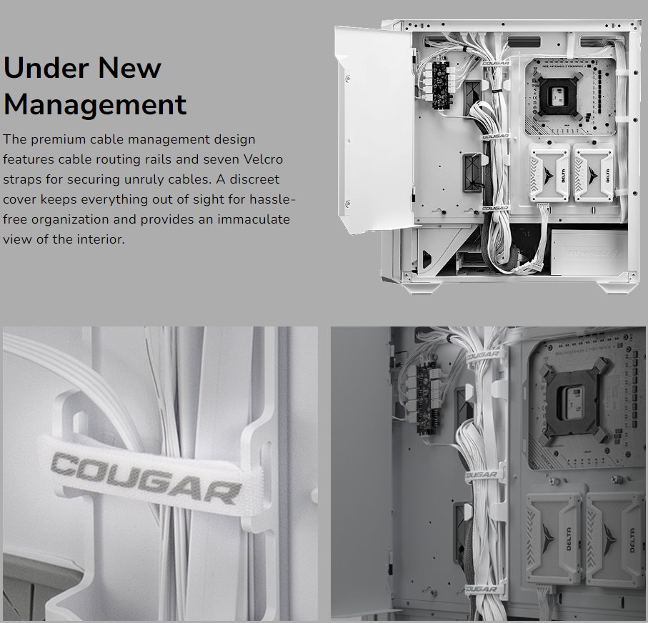 COUGAR PC skříň MX600 Black Mid Tower Mesh Front Panel 3 x 140mm + 1 x 120mm Fans TG Left Panel