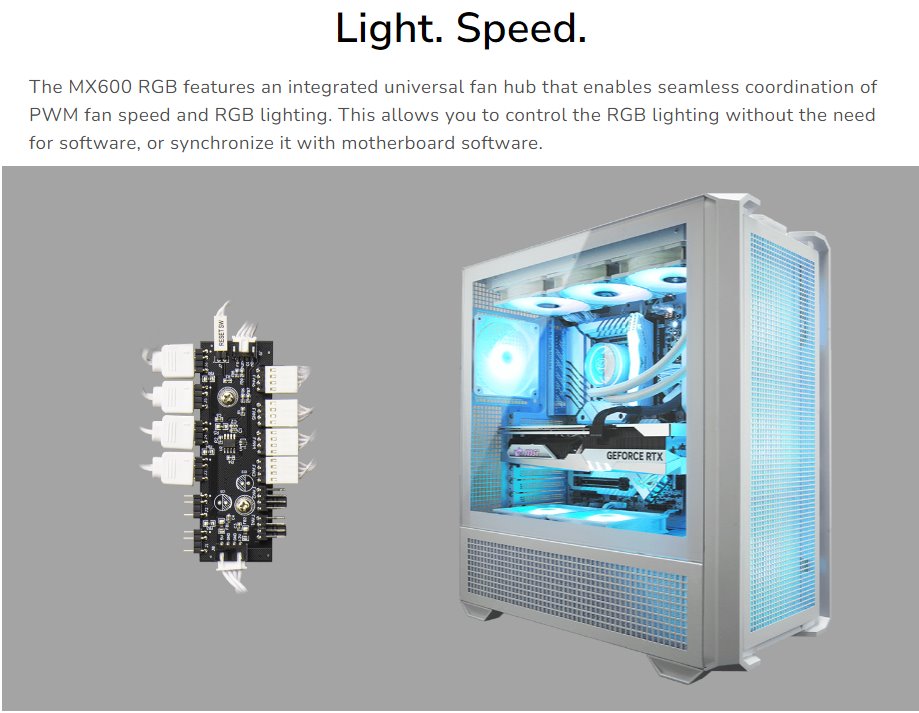 COUGAR PC skříň MX600 Black Mid Tower Mesh Front Panel 3 x 140mm + 1 x 120mm Fans TG Left Panel