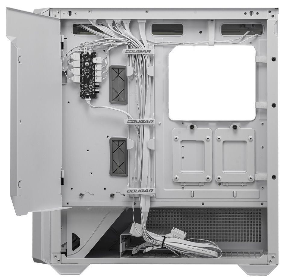 COUGAR PC skříň MX600 White Mid Tower Mesh Front Panel 3 x 140mm + 1 x 120mm Fans TG Left Panel