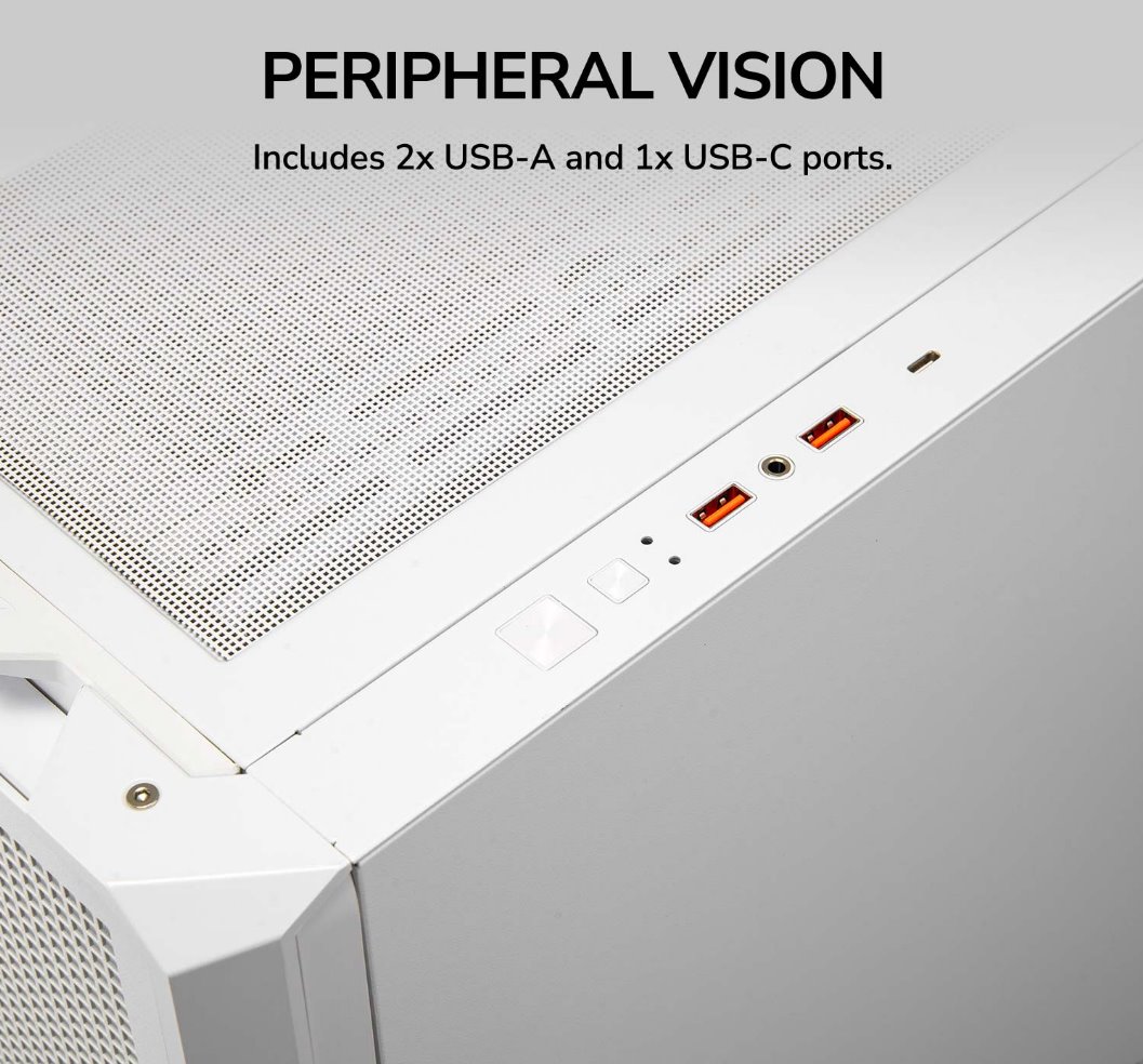 COUGAR PC skříň MX600 White Mid Tower Mesh Front Panel 3 x 140mm + 1 x 120mm Fans TG Left Panel