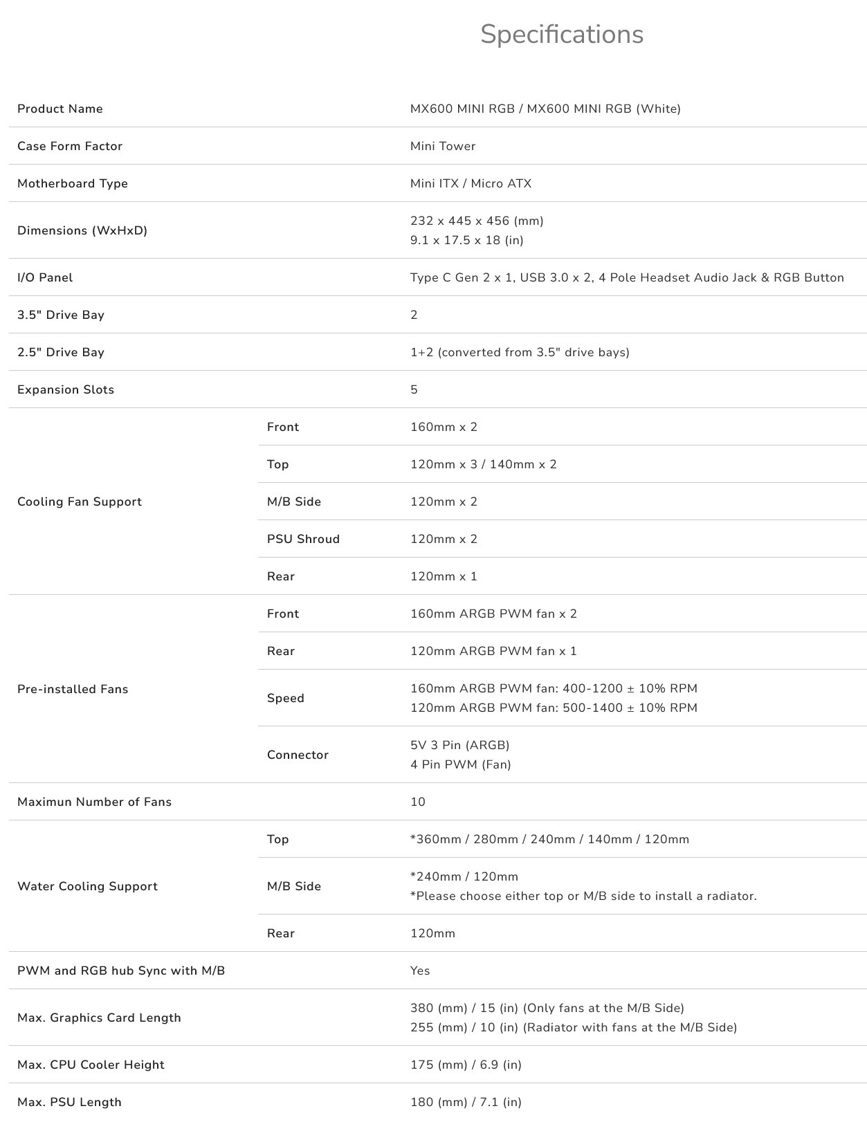 COUGAR PC skříň MX600 White Mini Tower Mesh Front Panel 2 x 160mm + 1 x 120mm Fans TG Left Panel
