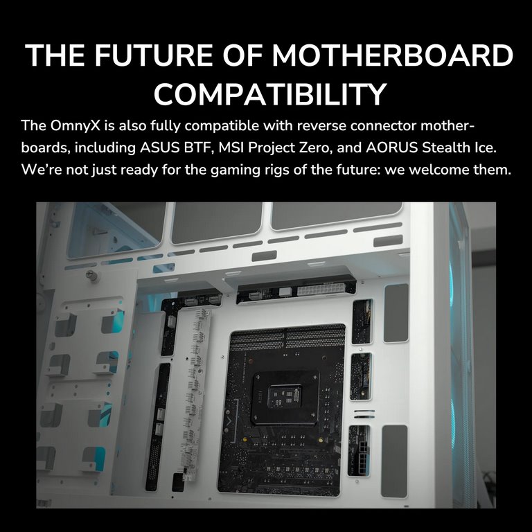 COUGAR PC skříň OMNYX White Mid Tower Mesh Front Panel 2 x 160mm ARGB Fan, Rear Panel 2x 160mm ARGB Fan