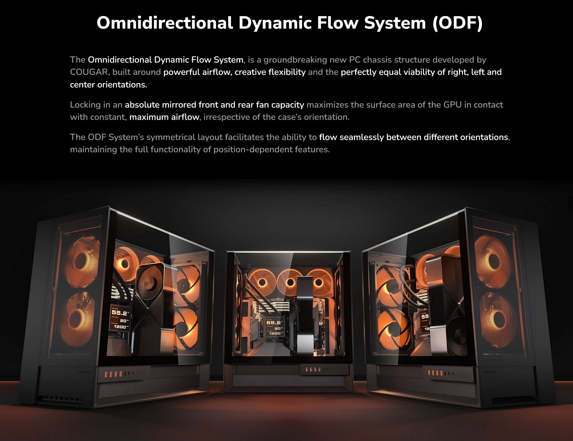 COUGAR PC skříň OMNYX White Mid Tower Mesh Front Panel 2 x 160mm ARGB Fan, Rear Panel 2x 160mm ARGB Fan