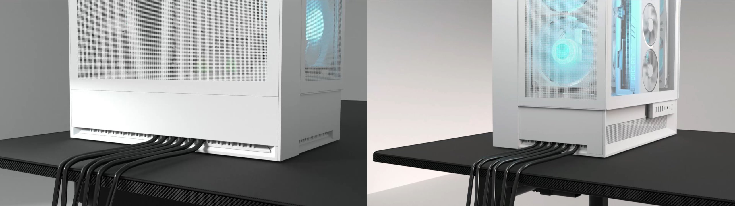 COUGAR PC skříň OMNYX White Mid Tower Mesh Front Panel 2 x 160mm ARGB Fan, Rear Panel 2x 160mm ARGB Fan