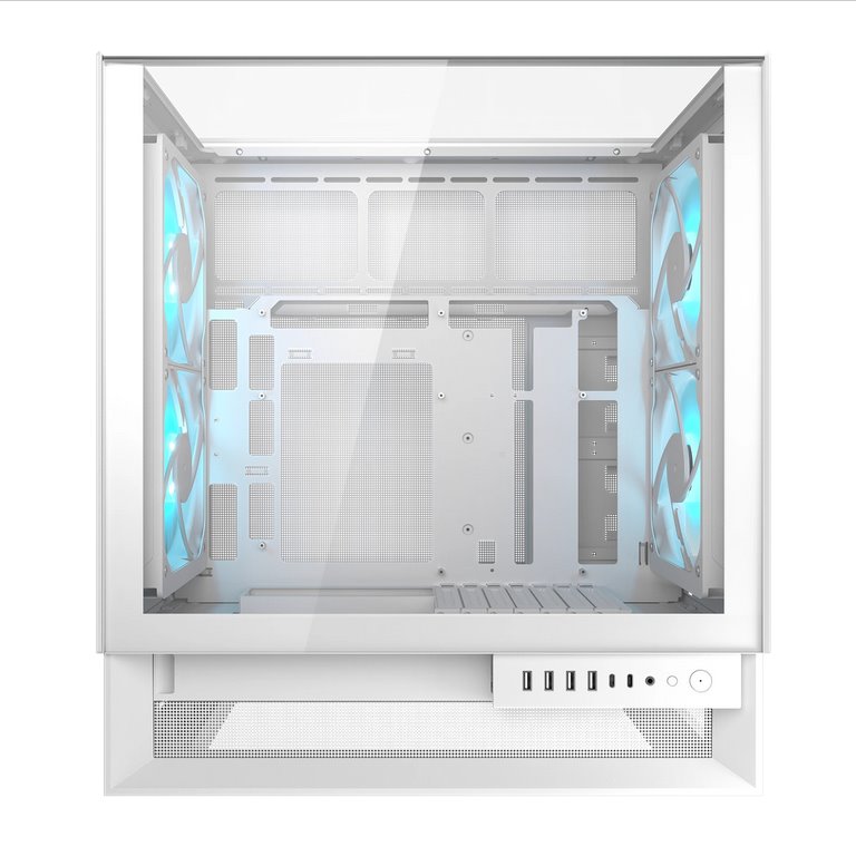 COUGAR PC skříň OMNYX White Mid Tower Mesh Front Panel 2 x 160mm ARGB Fan, Rear Panel 2x 160mm ARGB Fan