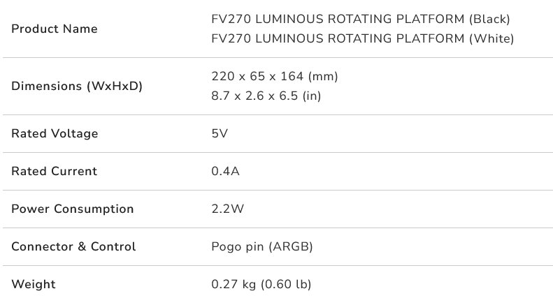 COUGAR PC skříň příslušenství pro FV270 Rotating Platform Black