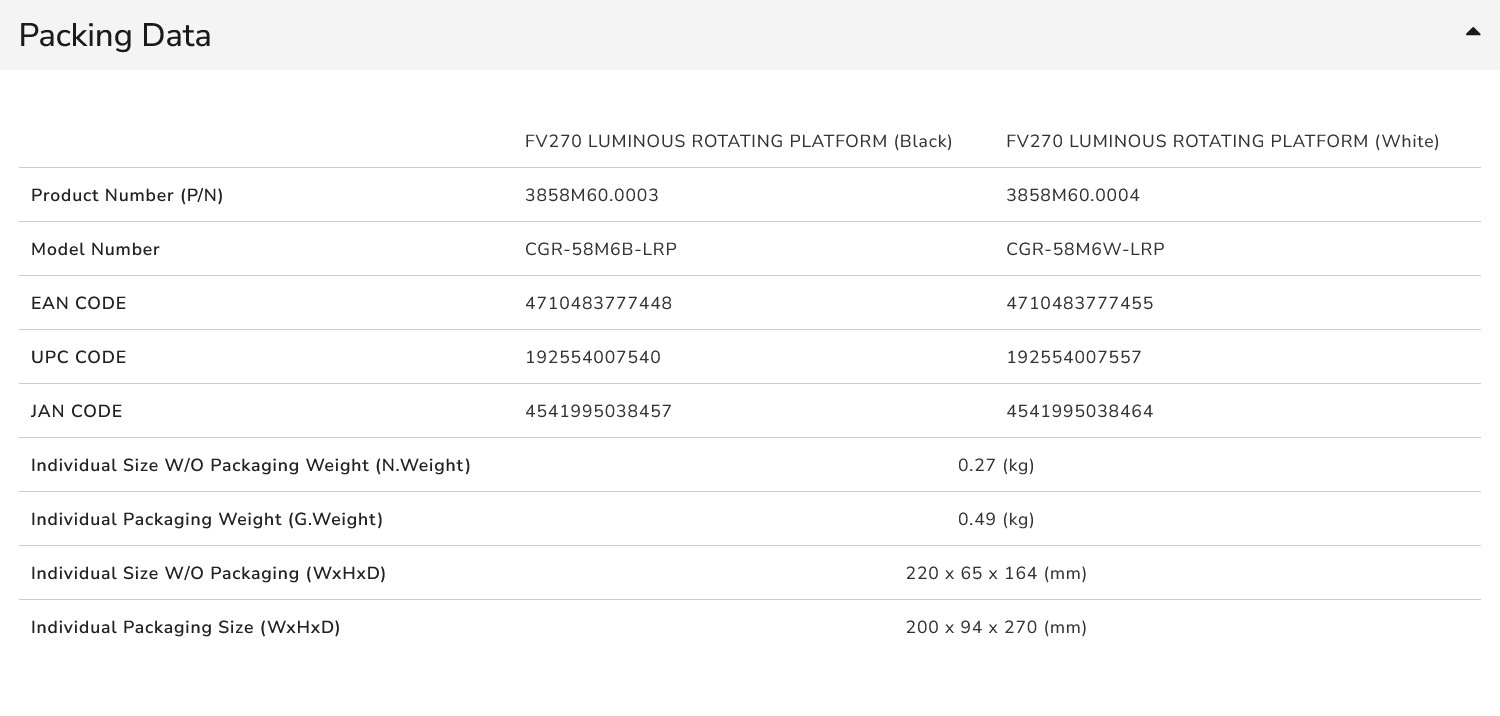 COUGAR PC skříň příslušenství pro FV270 Rotating Platform Black