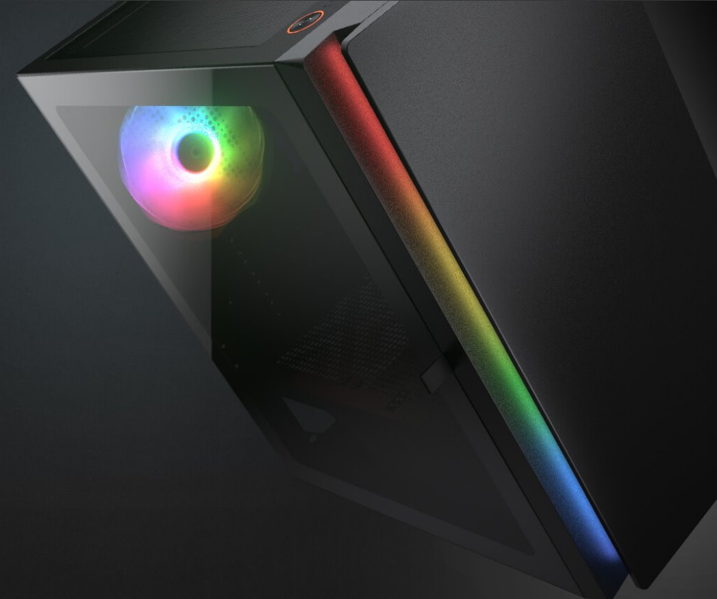 COUGAR PC skříň Purity RGB Black Mini Tower TG Front Panel ARGB strip / 1 x ARGB Fan / 3mm TG Left Panel