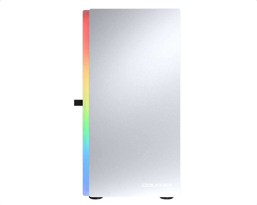 COUGAR PC skříň Purity RGB White Mini Tower TG Front Panel ARGB strip / 1 x ARGB Fan / 3mm TG Left Panel