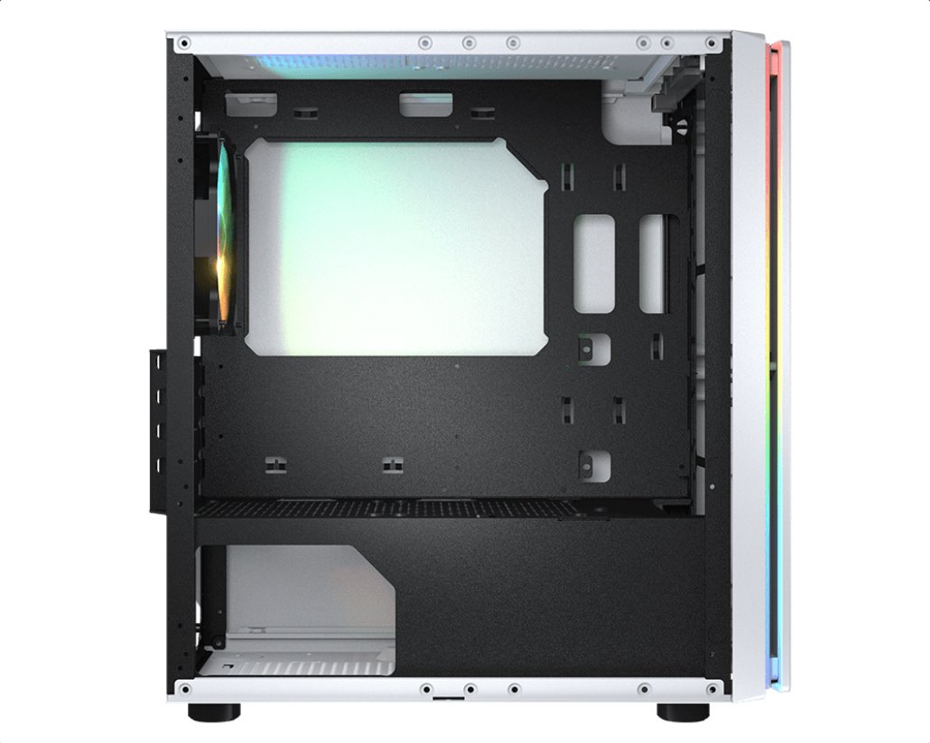 COUGAR PC skříň Purity RGB White Mini Tower TG Front Panel ARGB strip / 1 x ARGB Fan / 3mm TG Left Panel