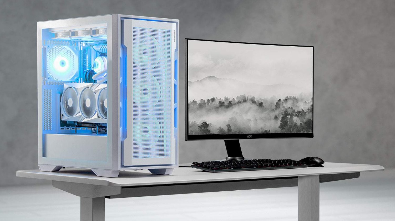 COUGAR PC skříň UNIFACE Black Mid Tower Mesh Front Panel 2 x ARGB Fans TG Left Panel
