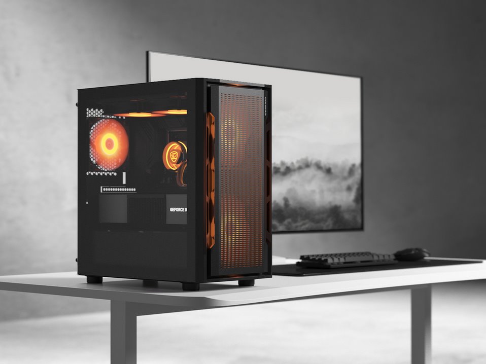 COUGAR PC skříň UNIFACE RGB White Mini Tower Mesh Front Panel 2x 140mm RGB Fan + 1x 120mm RGB Fan TG Left Panel