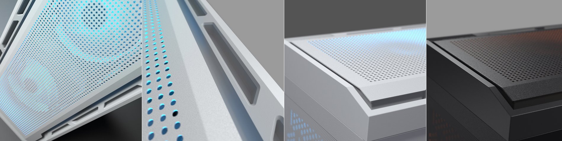 COUGAR PC skříň UNIFACE RGB White Mini Tower Mesh Front Panel 2x 140mm RGB Fan + 1x 120mm RGB Fan TG Left Panel