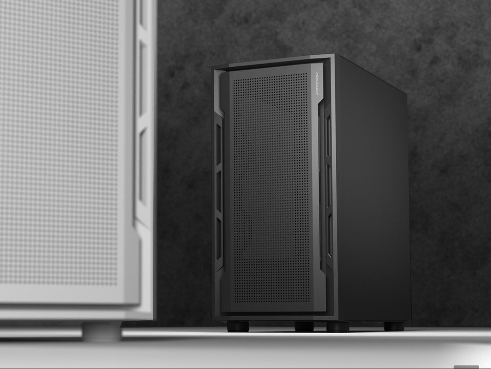 COUGAR PC skříň UNIFACE White Mini Tower Mesh Front Panel 1x 120mm Fan TG Left Panel