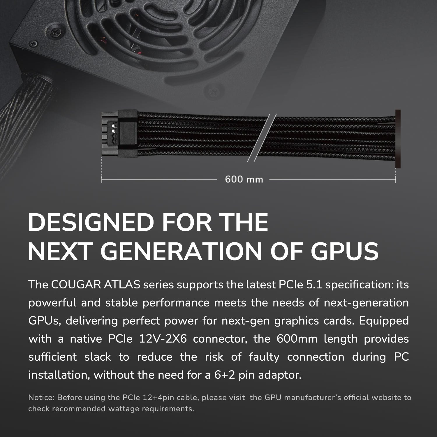 COUGAR PC zdroj ATLAS 650W 80+ Bronze (ATX 3.1)