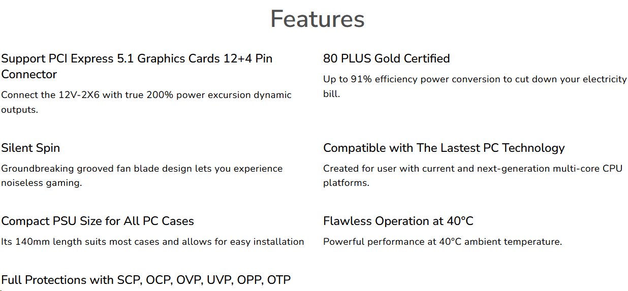 COUGAR PC zdroj GES 750W 80+ Gold