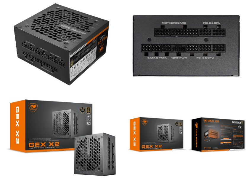 COUGAR PC zdroj GEX X2 1000W 80+ Gold, Fully modular (PCI-e 5.0 GPU 12+4 Pin)