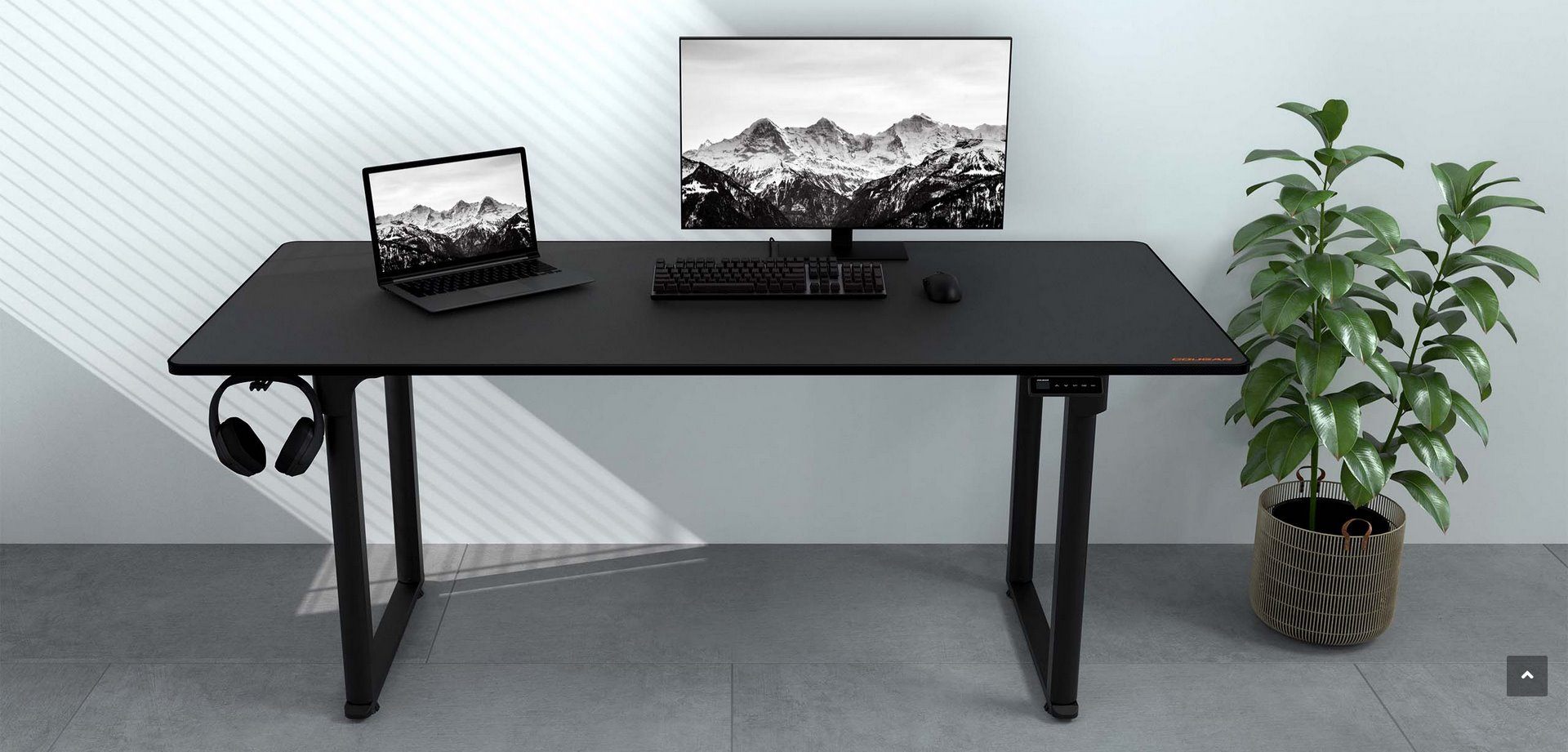 COUGAR stůl E-GRAV 160 BLACK elictric 1600 x 750 x 15 mm, 730~1180mm Silent Dual Motor Drive