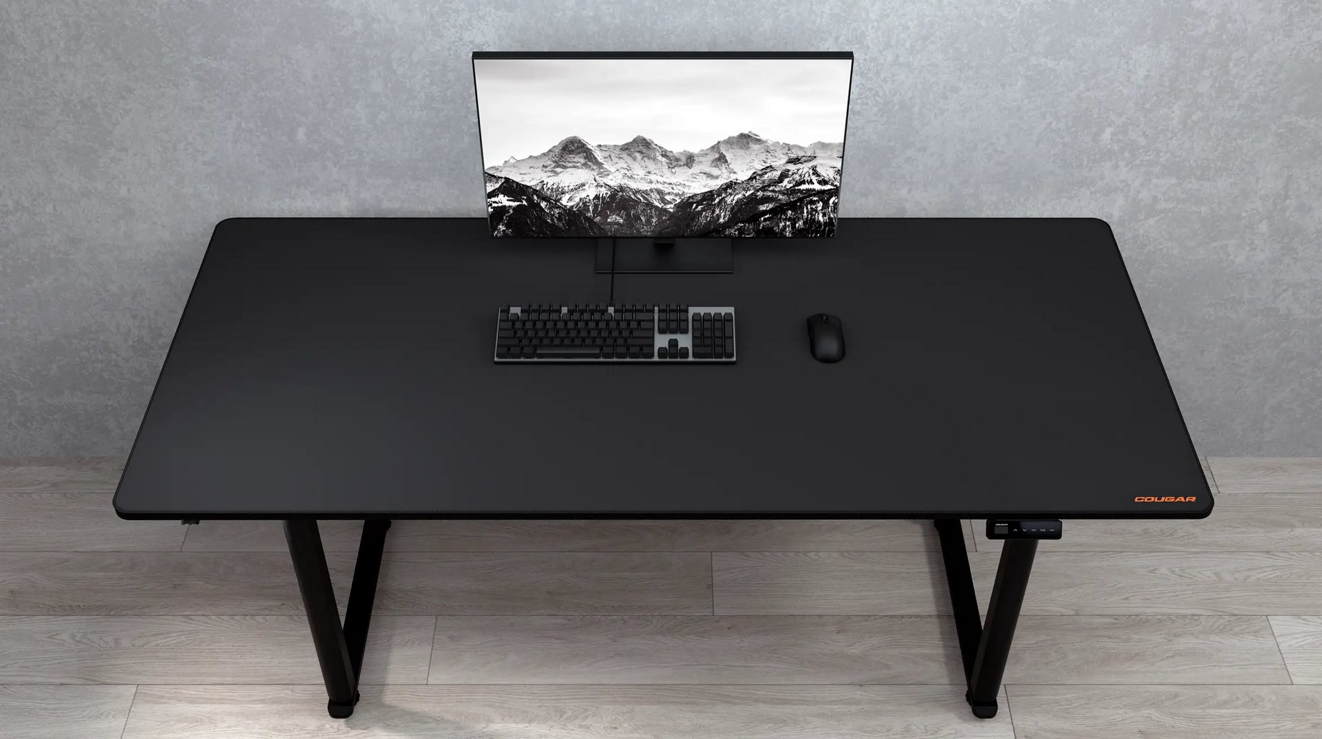 COUGAR stůl E-GRAV 160 BLACK elictric 1600 x 750 x 15 mm, 730~1180mm Silent Dual Motor Drive