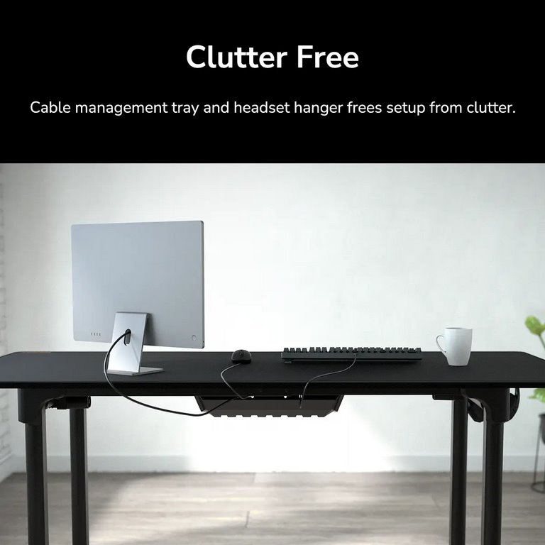 COUGAR stůl E-GRAV 180 BLACK elictric 1800 x 800 x 15 mm, 730~1180mm Silent Dual Motor Drive