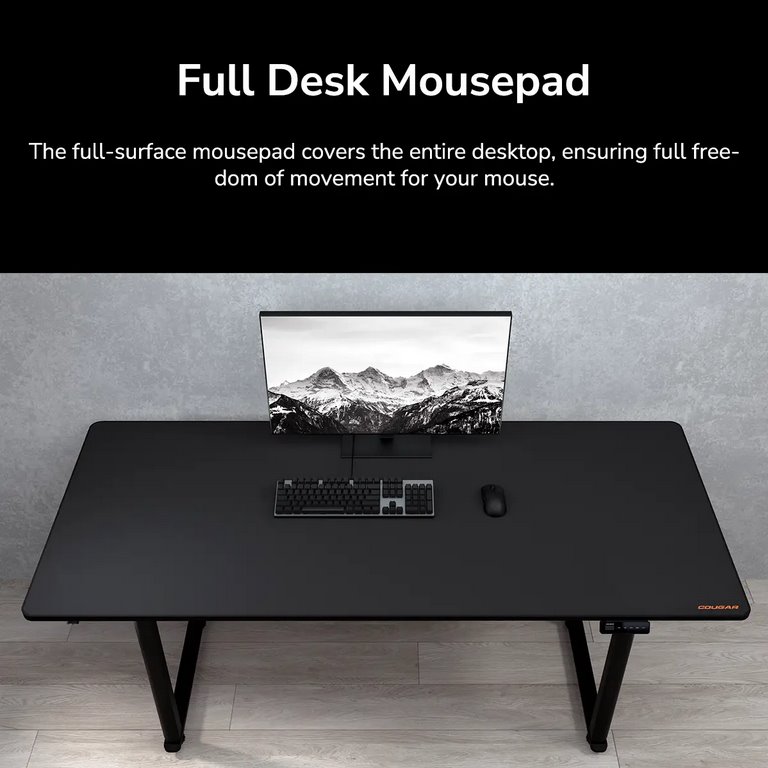 COUGAR stůl E-GRAV 180 elictric 1800 x 800 x 15 mm, 730~1180mm Silent Dual Motor Drive