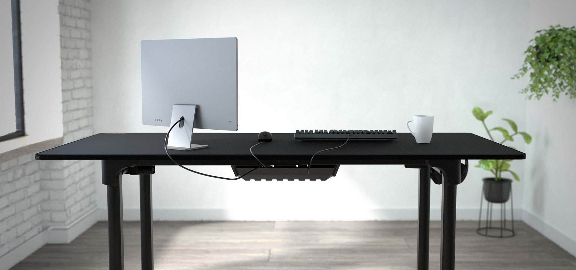 COUGAR stůl E-GRAV 180 WHITE elictric 1800 x 800 x 15 mm, 730~1180mm Silent Dual Motor Drive