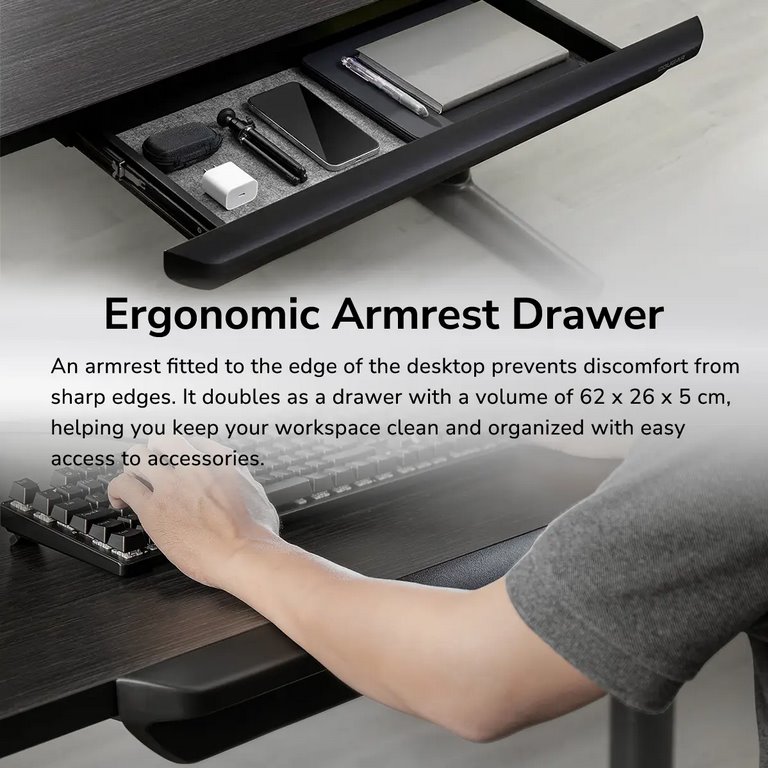 COUGAR stůl E-ODYSSEY 150 elictric 1500 x 700 x 25 mm, 730~1180mm Silent Dual Motor Drive