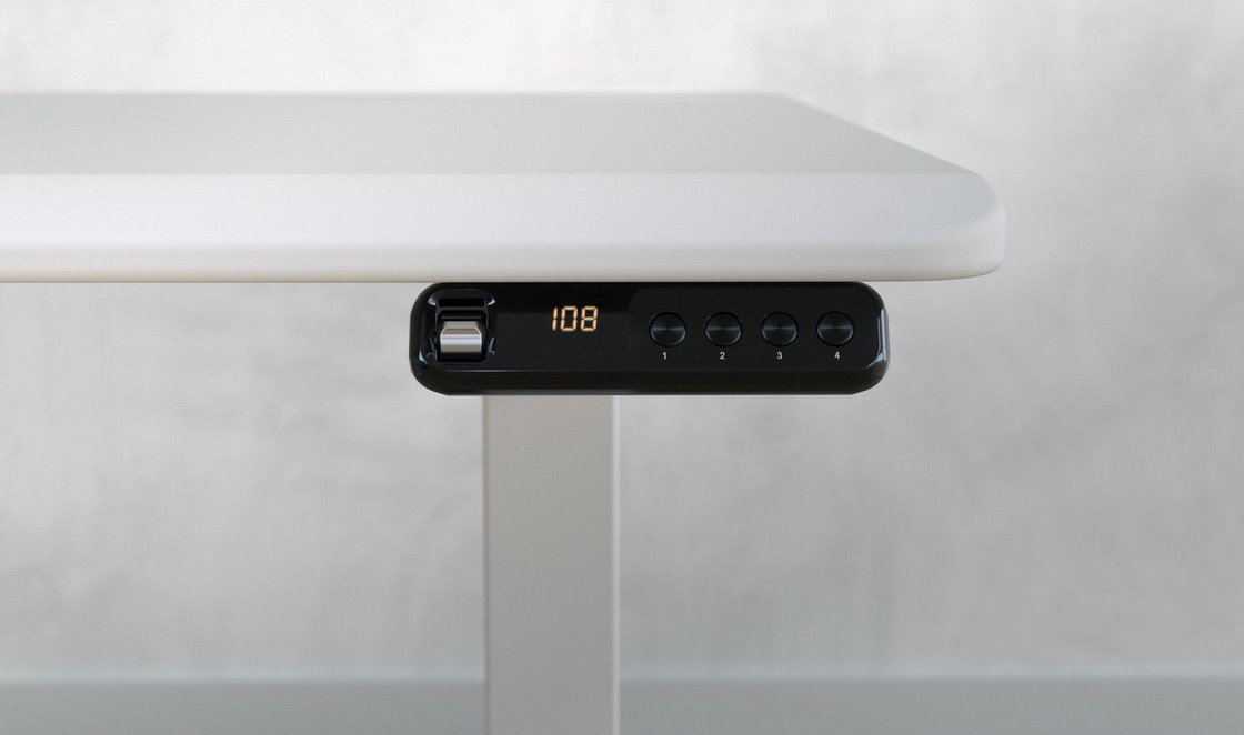 COUGAR stůl ROYAL 150 ELITE elictric 1500 x 800 x 725-1225mm 2x USB 3.0 & 2x USB-C white