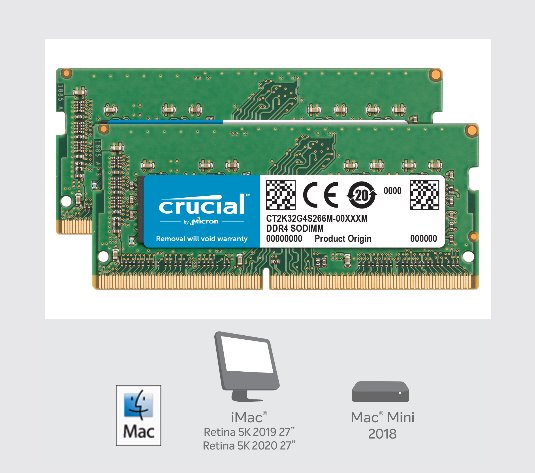 Crucial DDR4 64GB (2X32GB) SODIMM 2666Mhz CL19 pro Mac