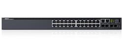 Dell Networking S3124 L3 24x 1GbE 2xCombo 2x 10GbE SFP+ fixed ports Stacking IO to PSU airflow 1x AC PSU