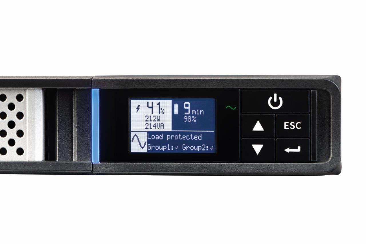 EATON UPS 5P 850iR G2, Line-interactive, Rack 1U, 850VA/680W, výstup 4x IEC C13, USB, displej, sinus, slot pro LAN