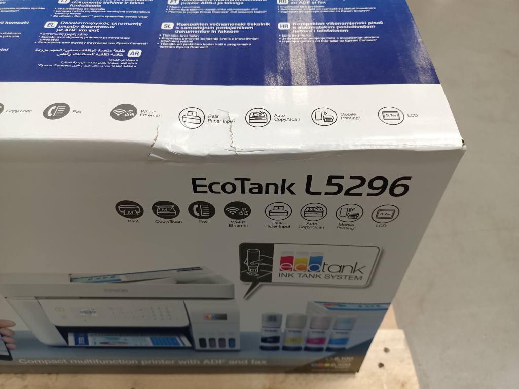 Epson EcoTank L5296 A4, color MFP, Fax, ADF, USB, LAN, WiFi - poškozené balení
