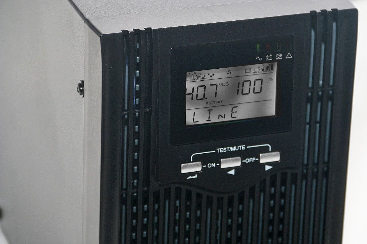 Eurocase záložní zdroj UPS Pure-Sine-Wave (EA620), 2000VA/1600W, USB - černá