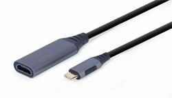 Gembird adaptér USB-C (M) na HDMI (F), 0.15m kábel, šedý