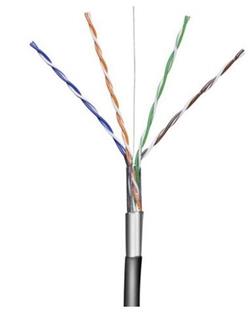 goobay TP Kabel 4x2,drát F/UTP Cat5e AWG24, 100m, černá, venkovní provedení