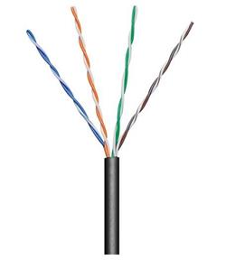 goobay TP Kabel 4x2,drát UTP Cat5e AWG24, 100m, černá, venkovní provedení