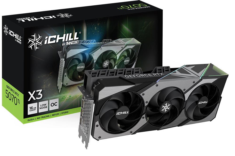 GPU INNO3D NVIDIA GEFORCE RTX 5070 TiICHILL X3 16GB GDDR7