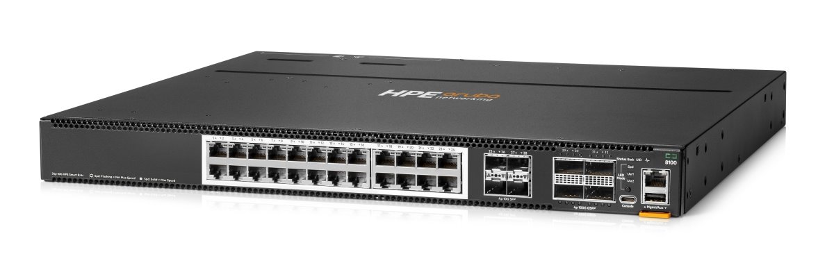 HPE NW Switch CX 8100 24XT 4SFP+4QSFP28 BF 3F 2AC