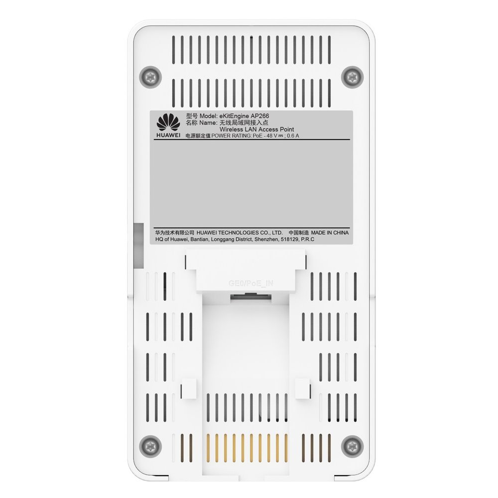 Huawei eKit AP266 Dual Band AP Wi-Fi 6 AX3000, 2x2 MIMO, 1xGE uplink + 4xGE downlink, smart antény, PoE Out, 802.3at PoE