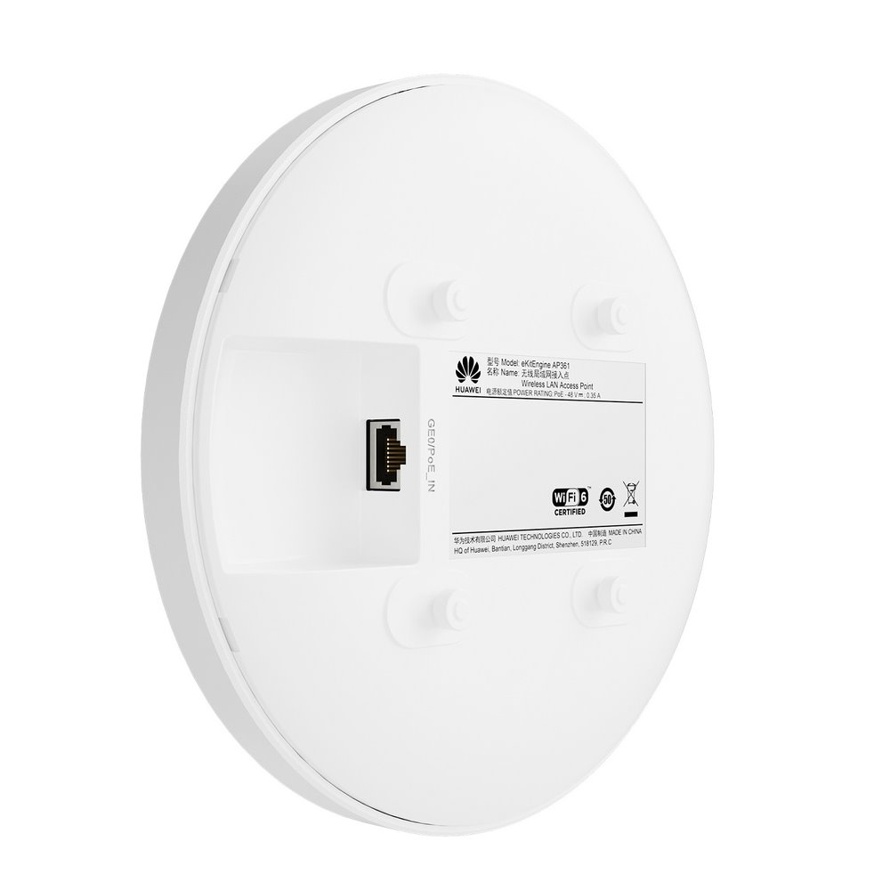 Huawei eKit AP361 Dual Band AP Wi-Fi 6 AX1800, 2x2 MIMO, 1xGE, smart antény, 802.3af PoE, vnitřní