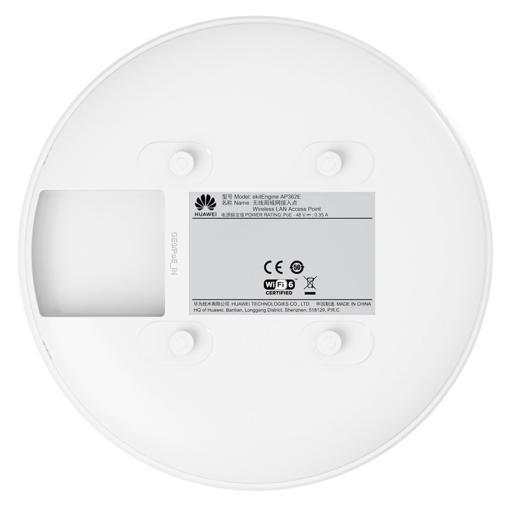 Huawei eKit AP362E Dual Band AP Wi-Fi 6 AX3000, 2x2 MIMO, 1xGE, smart antény, 802.3af PoE, vnitřní