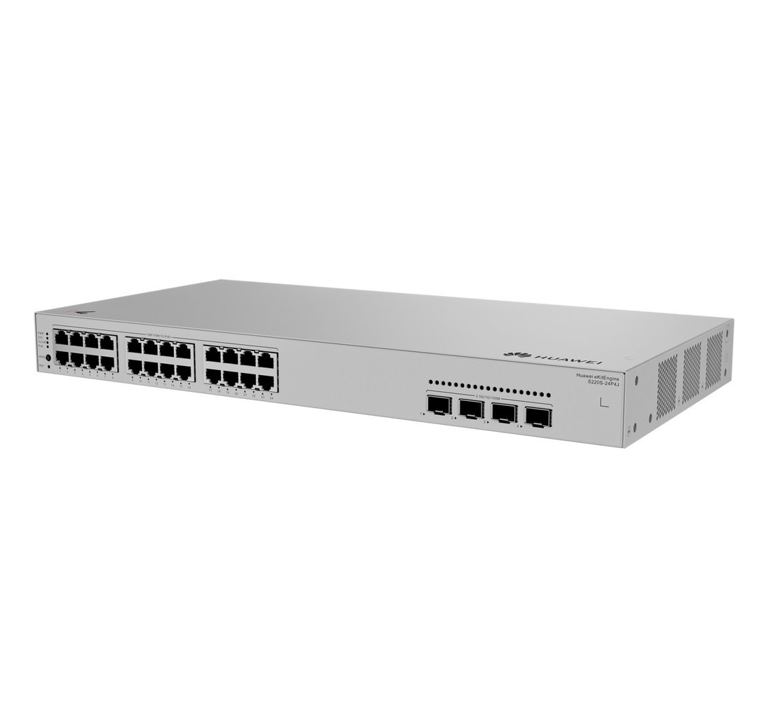 Huawei S220S-24P4J Switch 24G PoE+, 4x 2.5G SFP, 400W PoE, L2 Managed, Rack