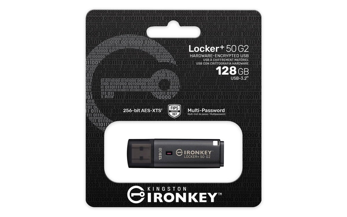 Kingston flash disk 128GB IronKey Locker+ 50 G2 FIPS 197 AES-256