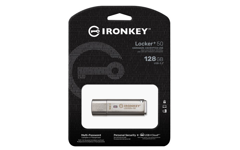 Kingston flash disk 128GB IronKey Locker+ 50