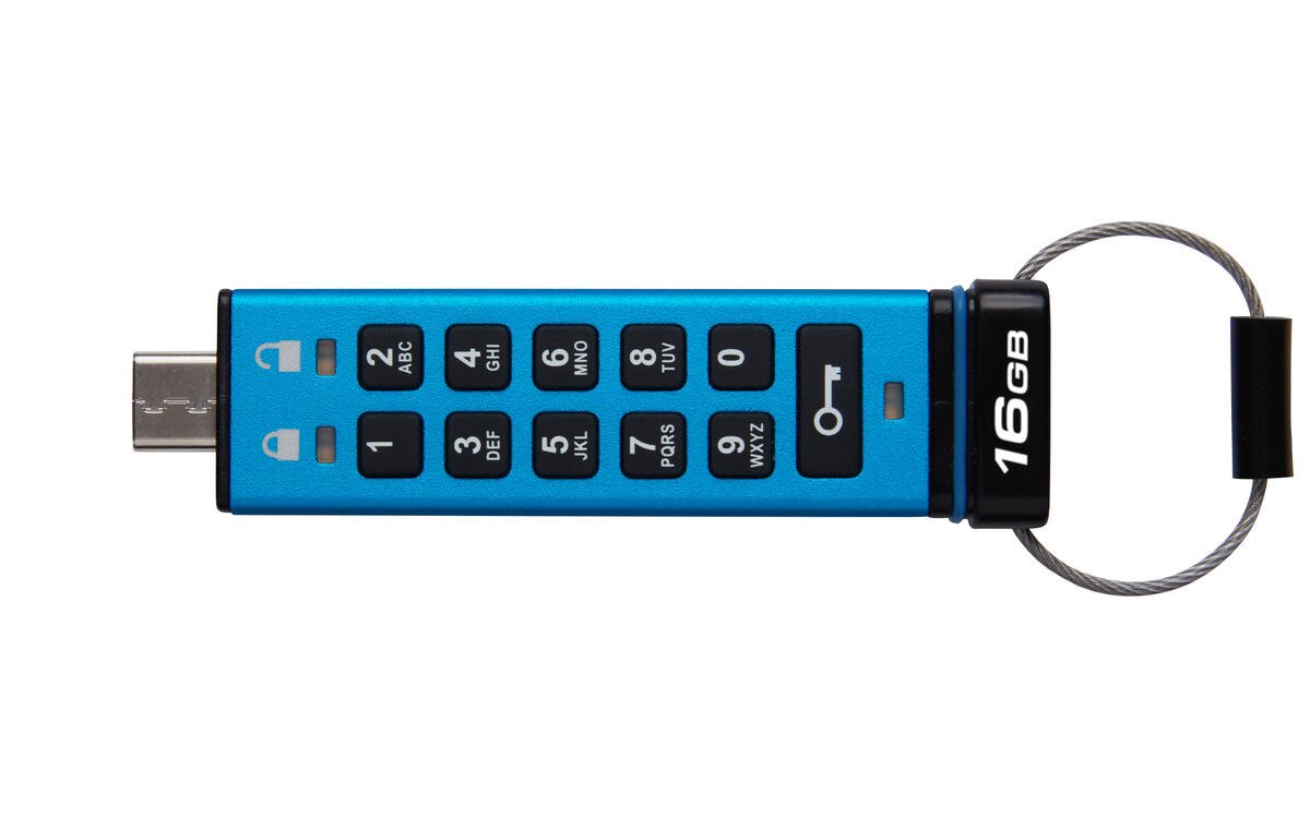 Kingston flash disk 16GB USB-C IronKey Keypad 200C, FIPS 140-3 Lvl 3 (Pending) AES-256