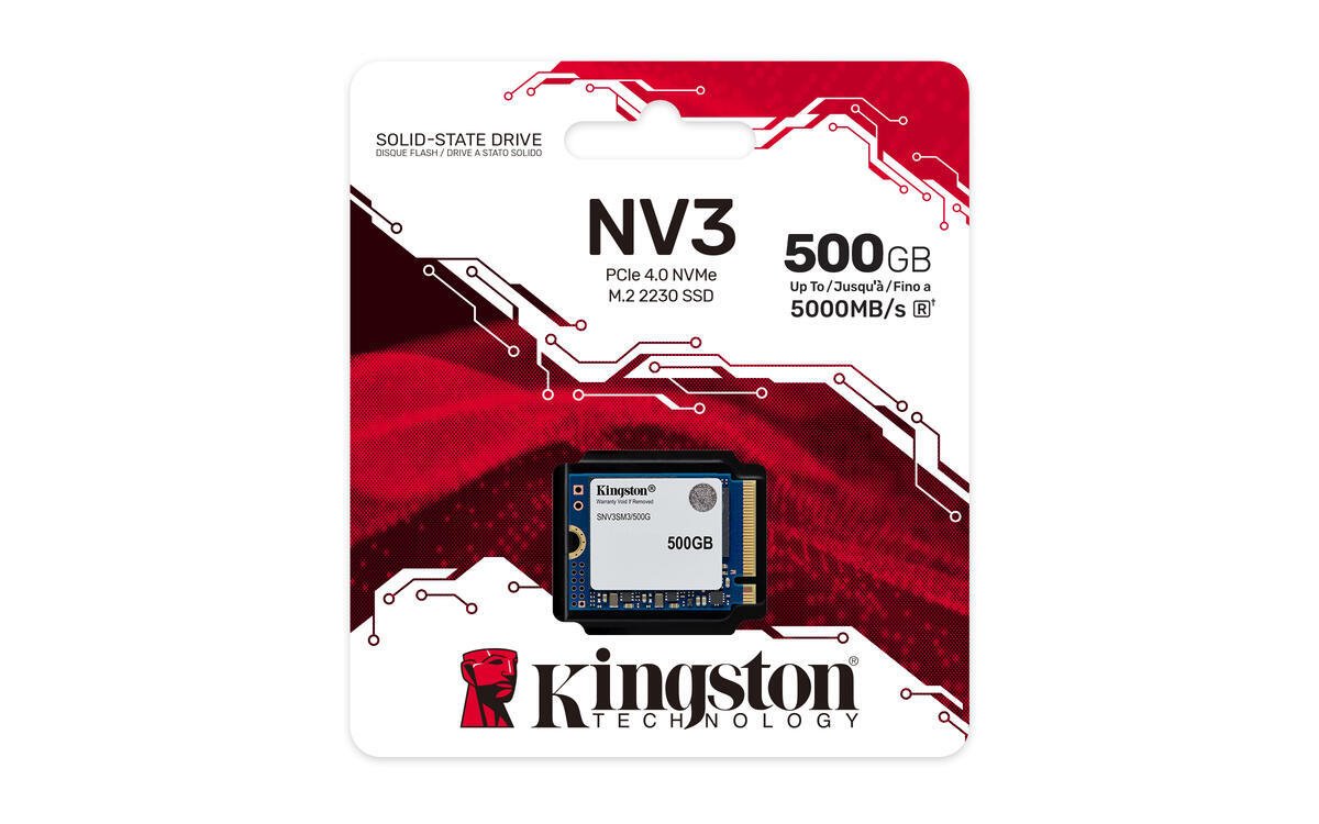 Kingston SSD 500GB NV3 NVMe™ PCIe M.2 2230 (ctení/zápis: 5000/3000MB/s;)