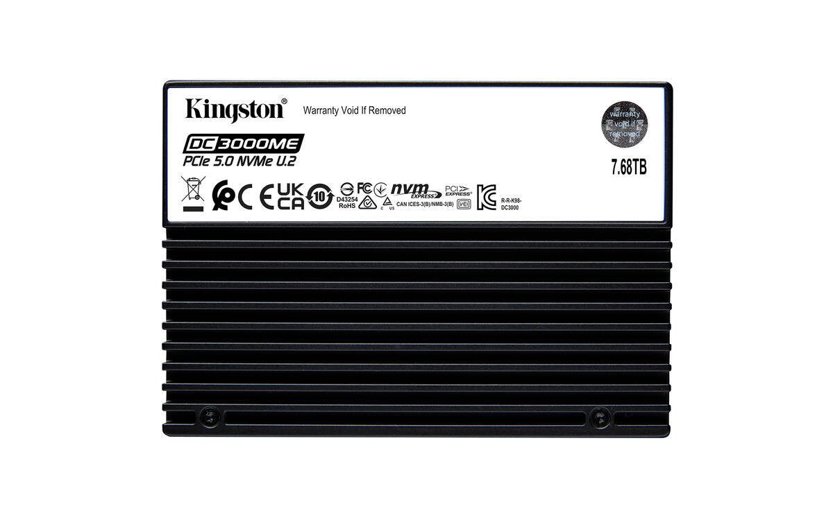 Kingston SSD DC3000ME 7680GB U.2 PCIe 5.0 NVMe x4 3D eTLC (čtení/zápis: 14000/10000MBs)