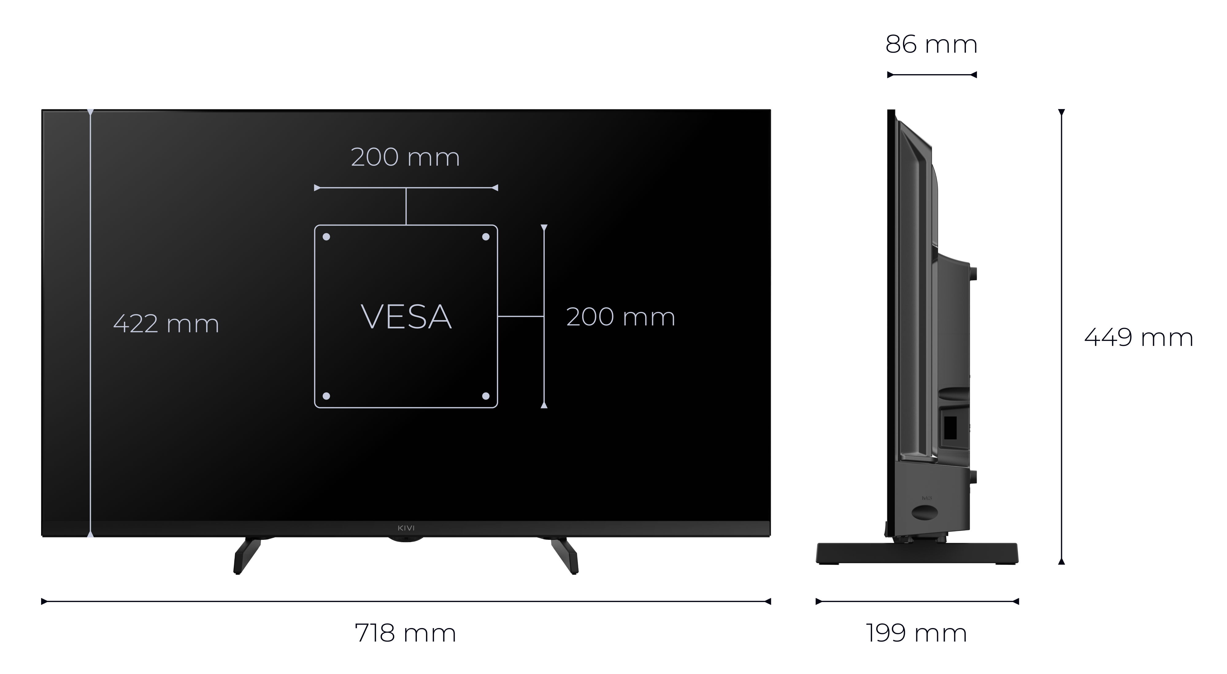 KIVI 32F720QB 32'' Prime E5 QLED FHD Google TV