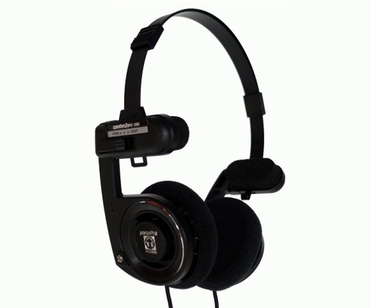 KOSS sluchátka Porta Pro BLK, 15Hz - 25kHz, 101dB/mW, 3.5mm jack, 1.2m - černá