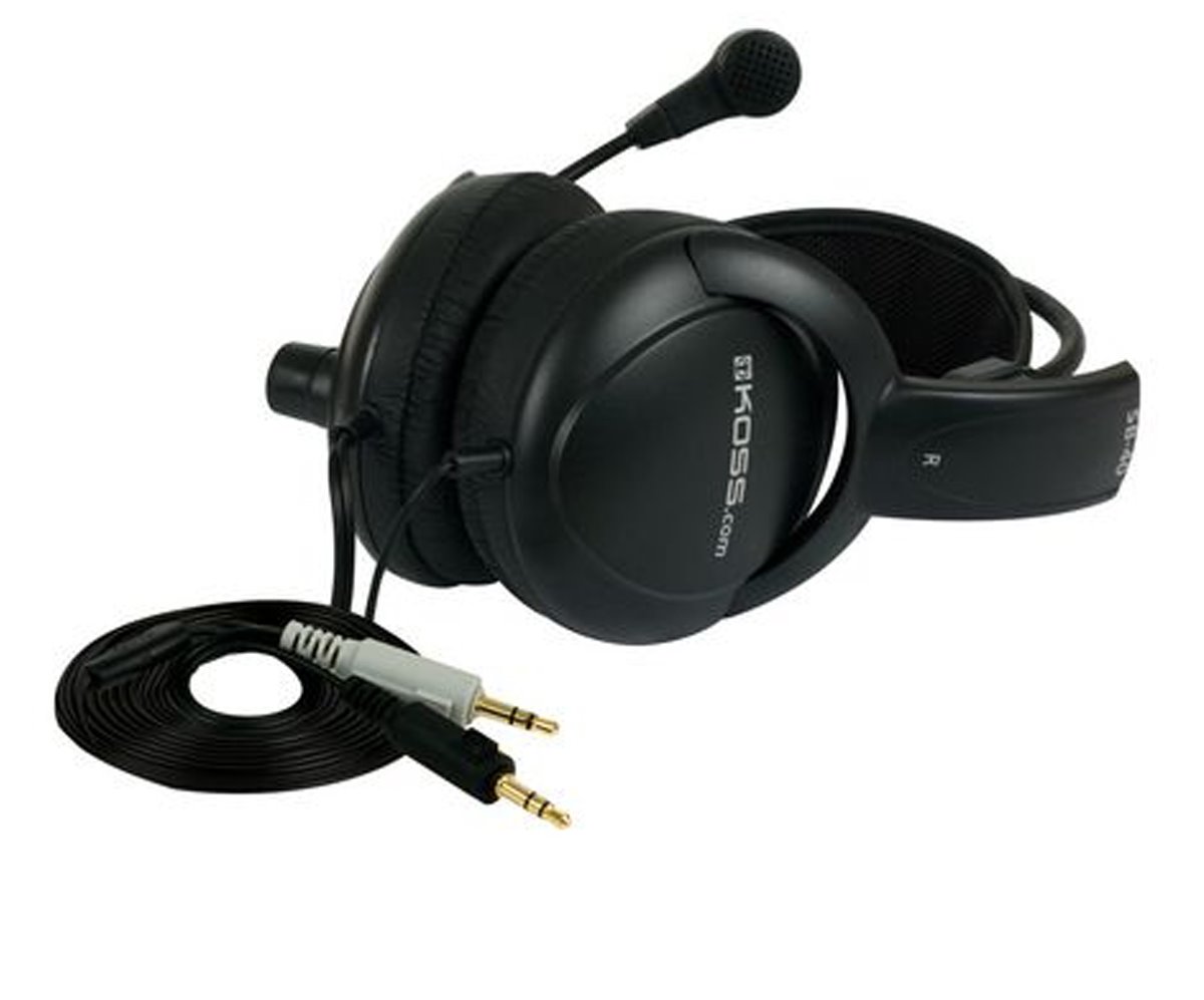 KOSS sluchátka SB40, 20Hz - 20kHz, 96dB/mW, 2x3.5mm jack, 2.8m, mikrofon - černá